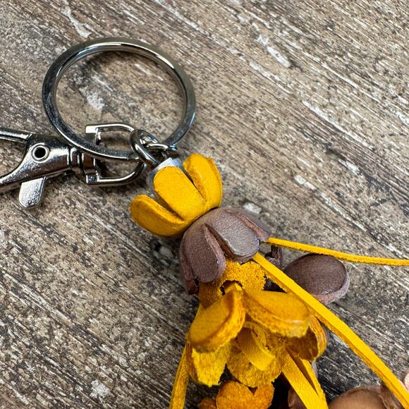 Leather Flower Purse Charm Genuine Leather Bag Charm NEW FAST SHIP - Picture 4 of 6